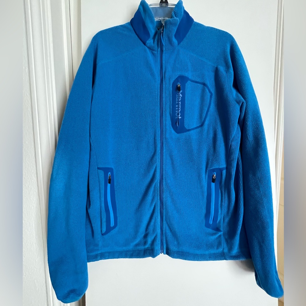 MARMOT Fleece Performance Sweater Zip Up Sweatshirt Jacket Mens Med Blue